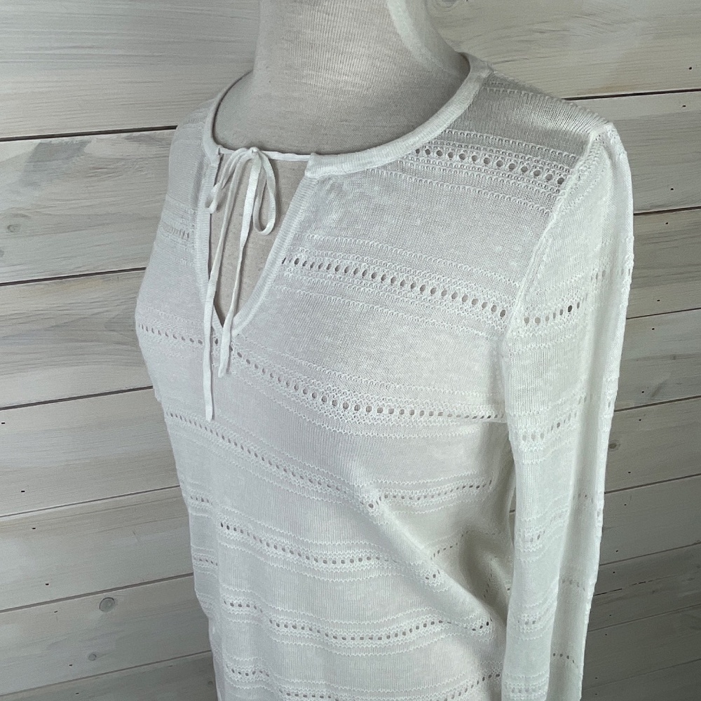 Jones NY Signature White Long Sleeve Pullover Sweater - NWT
